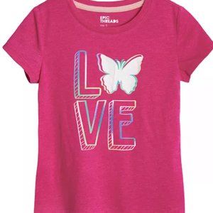 Girls Butterfly LOVE Tee